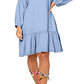 Leota Women's Embroidered Luna Dress in Chambray Blue Small Lord & Taylor Blue Size S