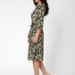 Leota Women's Iman Long Sleeve Midi Dress Black
