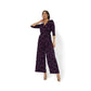 Leota Women's Leia V Neck Jumpsuit Blue Size L