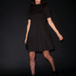 Leota Women's Anya Polka Dot Fit And Flare Dress Black Size X-Large