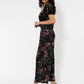 Leota Women's Ruby Velvet Short Sleeve Jumpsuit Black