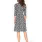 Leota's Women Wrap 3/4 Sleeve Dress Zig Zag Black White