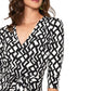 Leota's Women Wrap 3/4 Sleeve Dress Zig Zag Black White