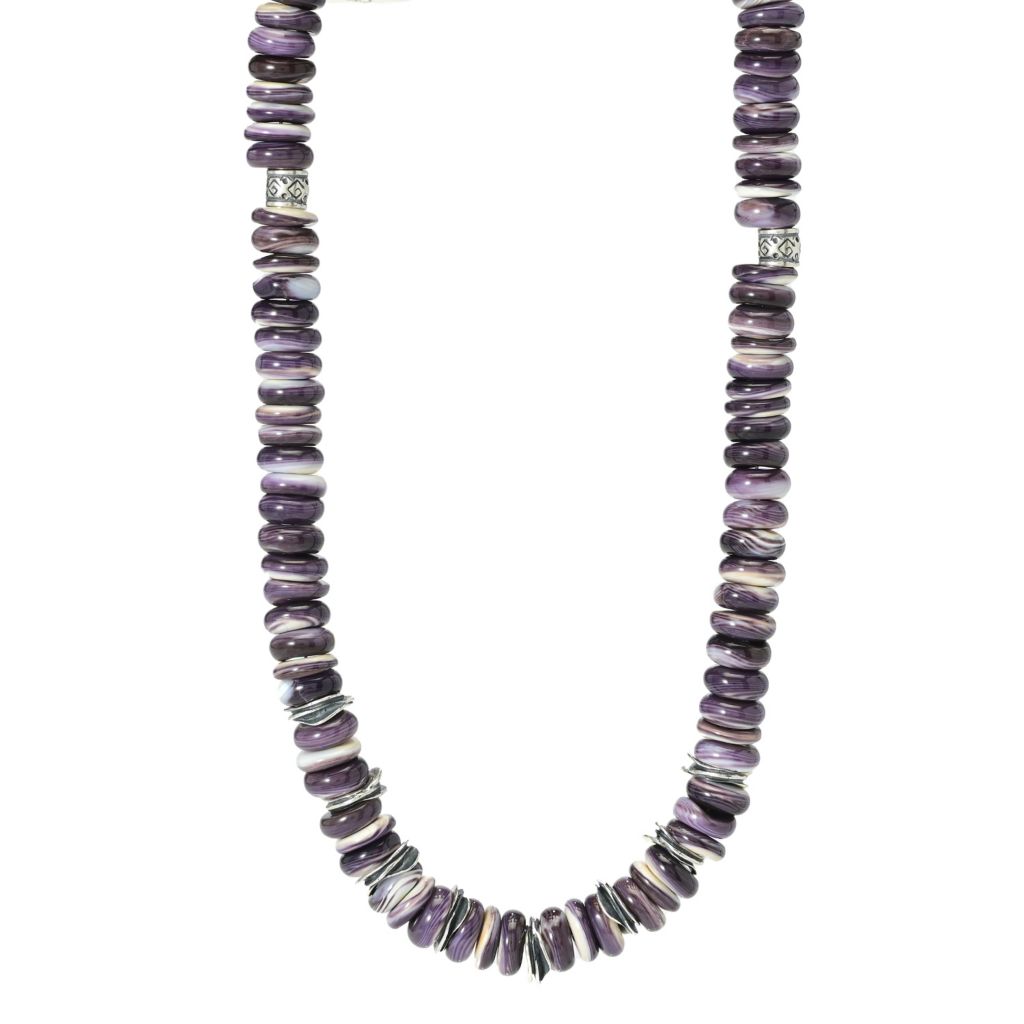 southwest-elements-sterling-silver-wampum-shell-rondelle-bead-necklace