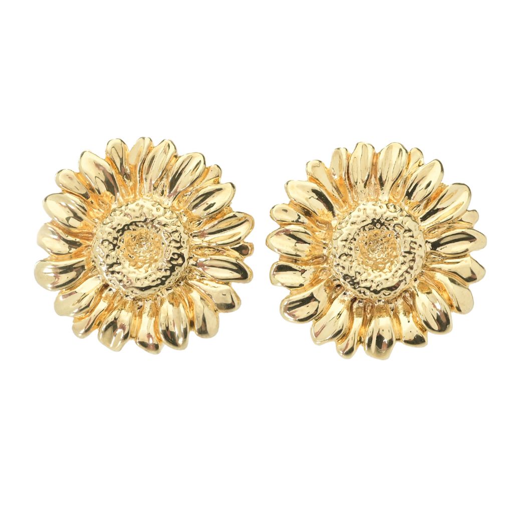 graziella-23k-gold-plated-electroform-sunflower-stud-earrings