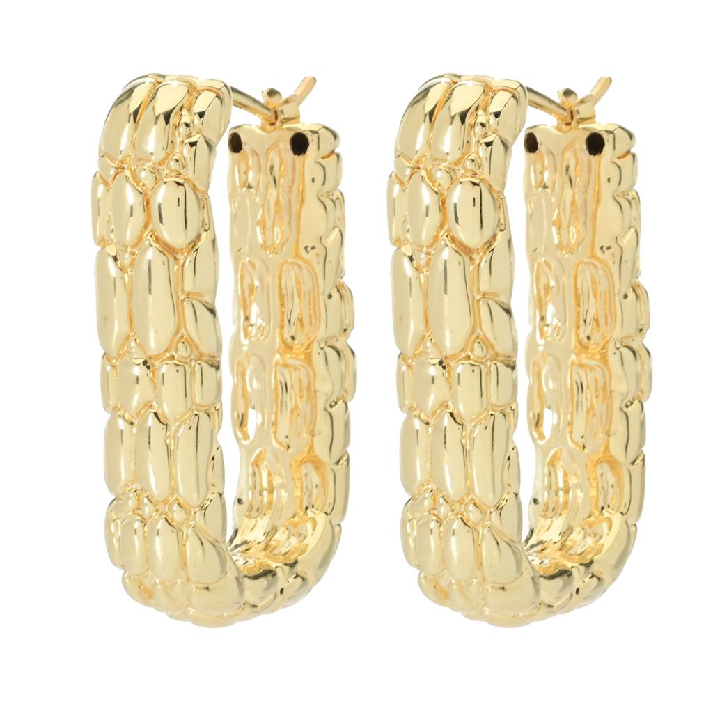graziella-23k-gold-plated-electroform-textured-paperclip-earrings