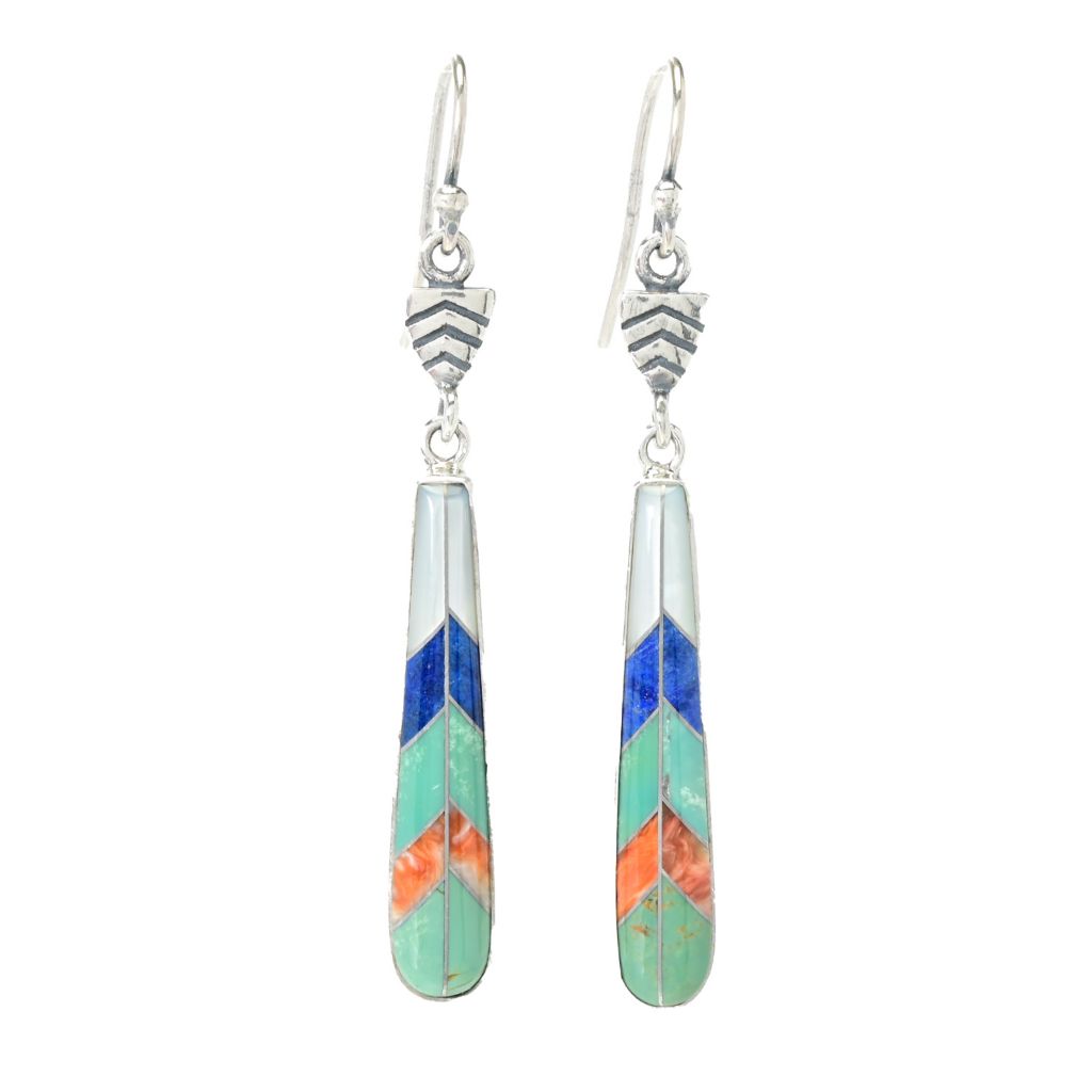 southwest-elements-multi-gemstone-chevron-inlay-drop-earrings