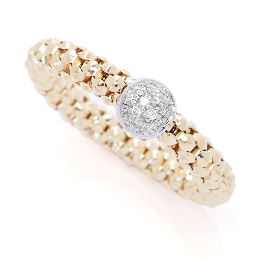 diamore-14k-gold-0-09ctw-diamond-pave-popcorn-link-stack-ring