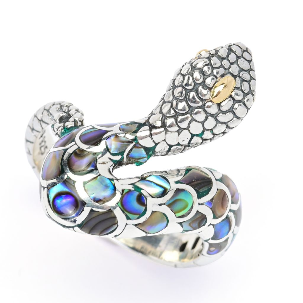 artisan-silver-by-samuel-b-18k-gold-accented-abalone-snake-ring