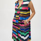 Joseph Ribkoff - V-neckline Shawl Collar Sleeveless Trapeze Dress