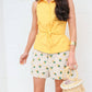 2.7 August Apparel - Daisy Embroidered Linen Shorts