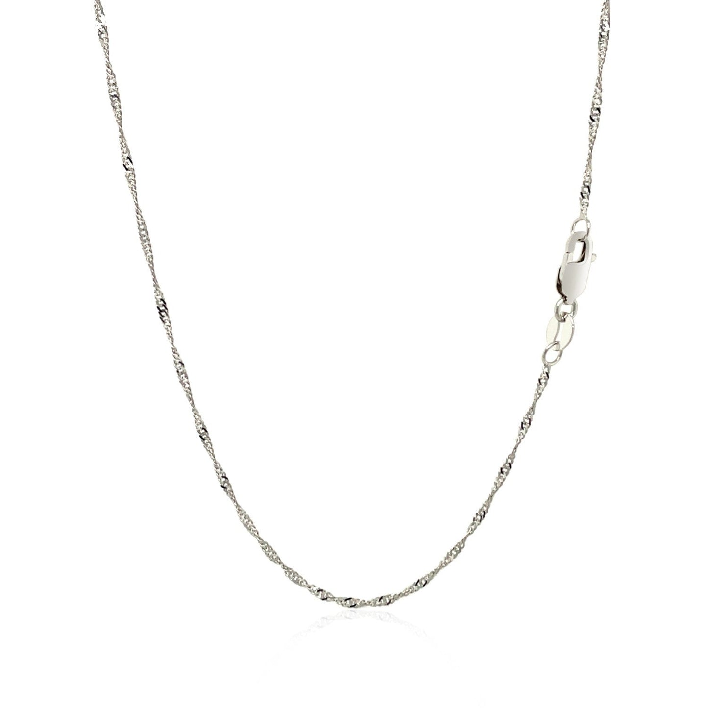14k सफ़ेद सोना सिंगापुर चेन 1.5mm