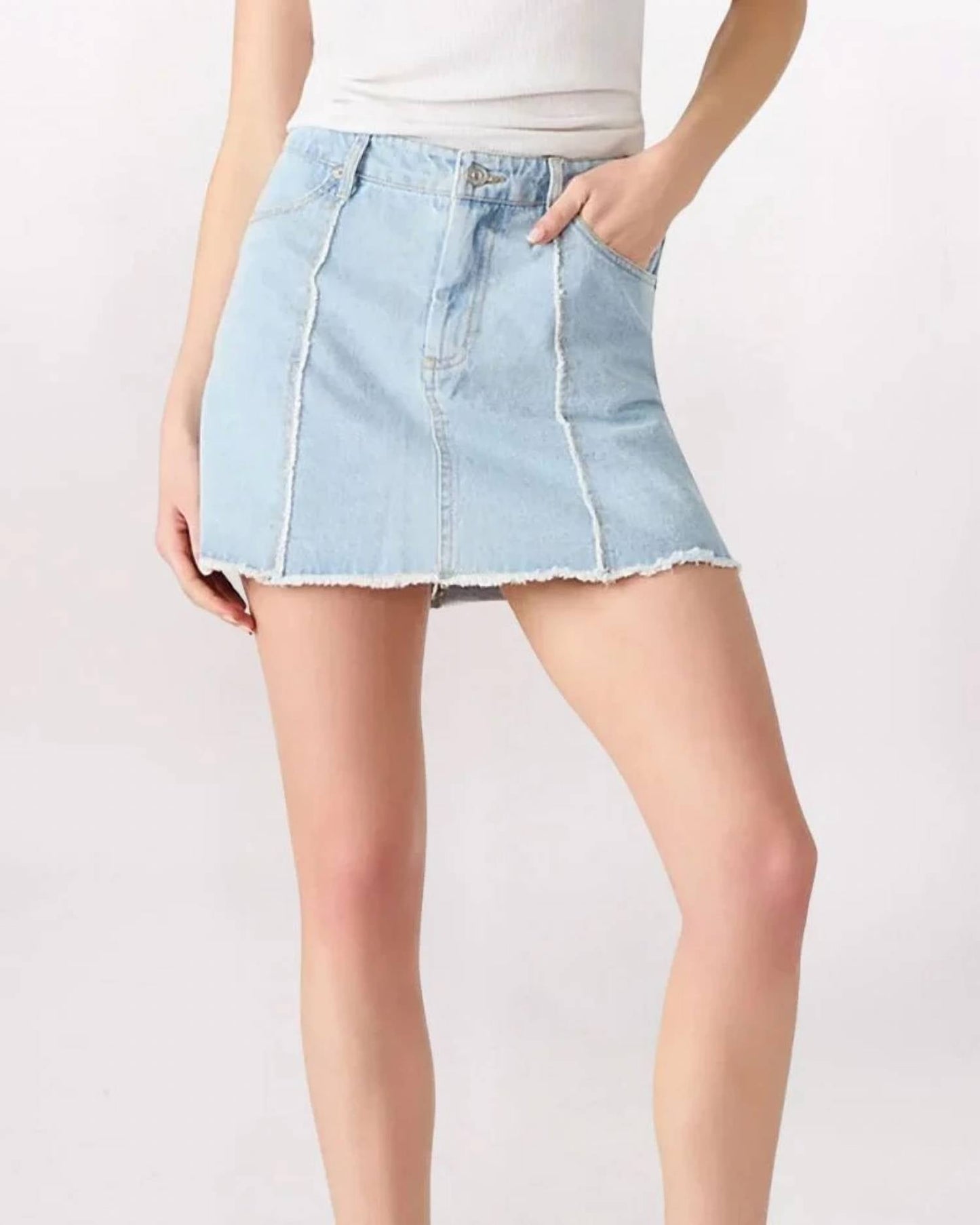 Steve Madden - Denim Paneled Mini Skirt