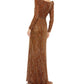 Mac Duggal - Embellished Long Sleeve Plunge Trumpet Gown