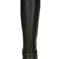 Franco Sarto Women's Ankle Strap Accent Metal Detailing Roxanne Square Toe Block Heel Zip up Boots Black Size 9.5 M