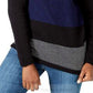Karen Scott Women's Colorblocked Cotton Turtleneck Sweater Blue Size Medium