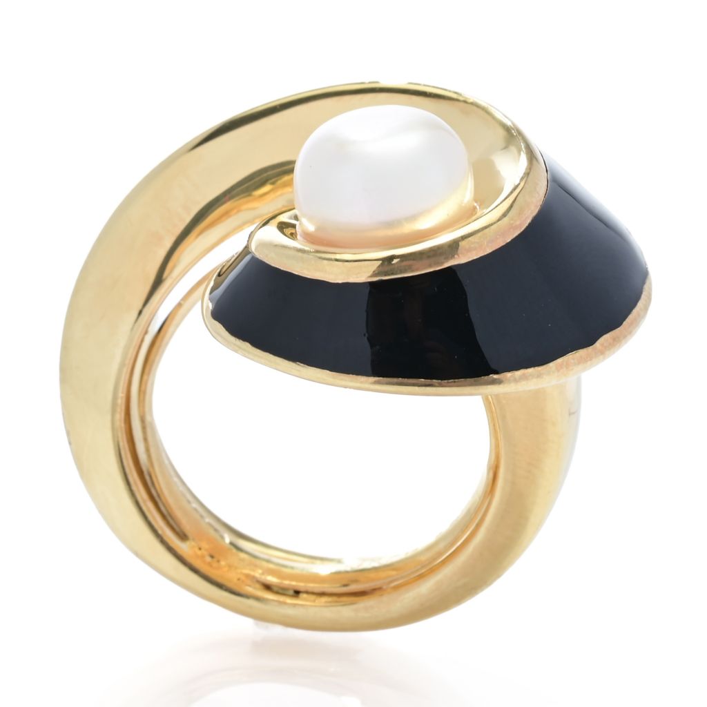 graziella-23k-gold-plated-14mm-cultured-pearl-enamel-wrap-ring