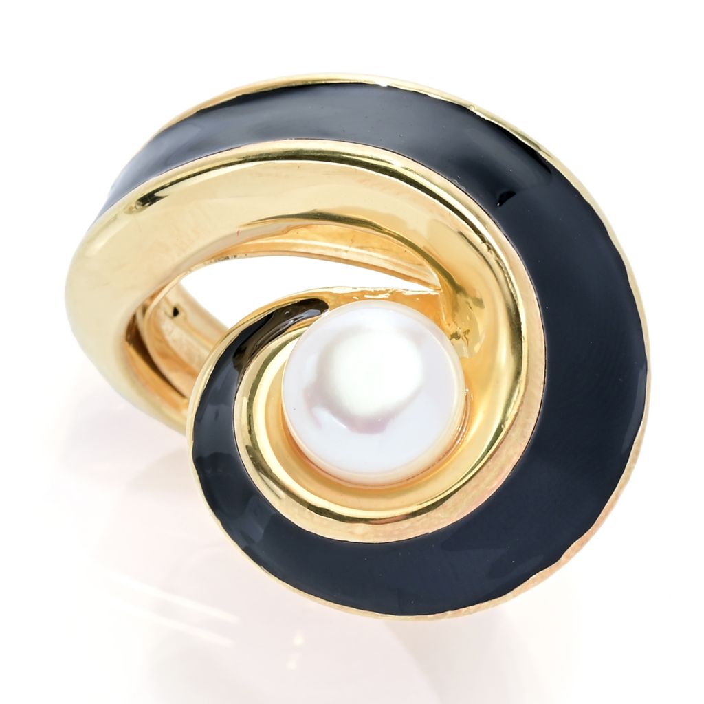 graziella-23k-gold-plated-14mm-cultured-pearl-enamel-wrap-ring