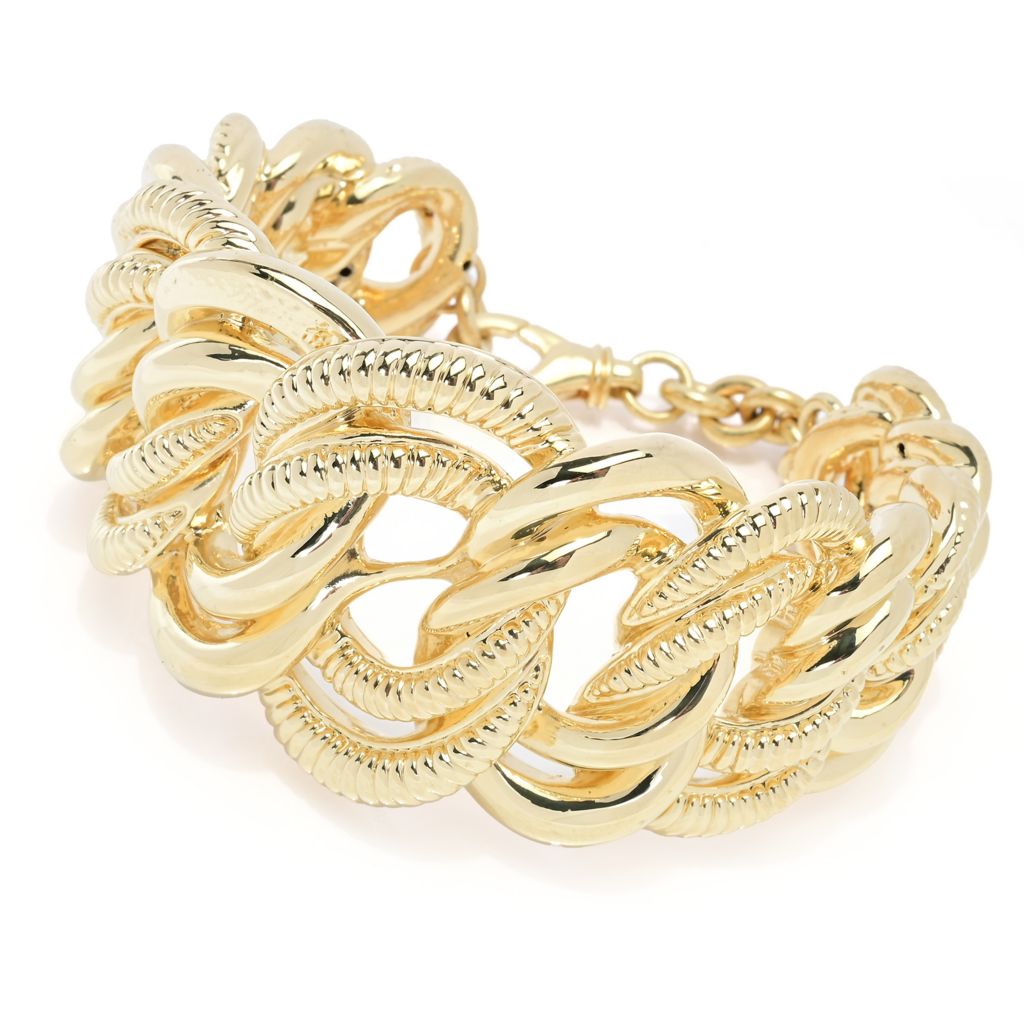 graziella-23k-gold-plated-electroform-interlocking-rings-bracelet