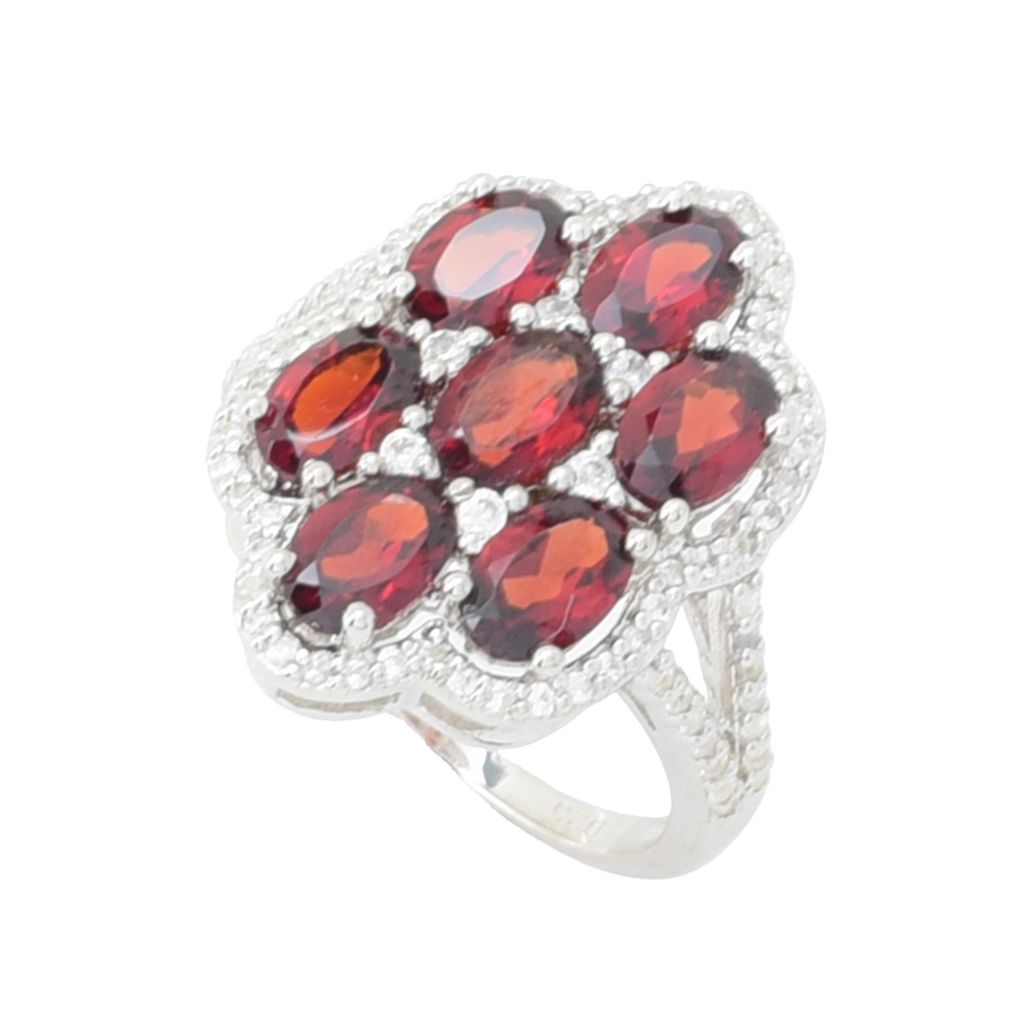 elemental-gems-platinum-plated-4-95ctw-garnet-white-zircon-cluster-ring