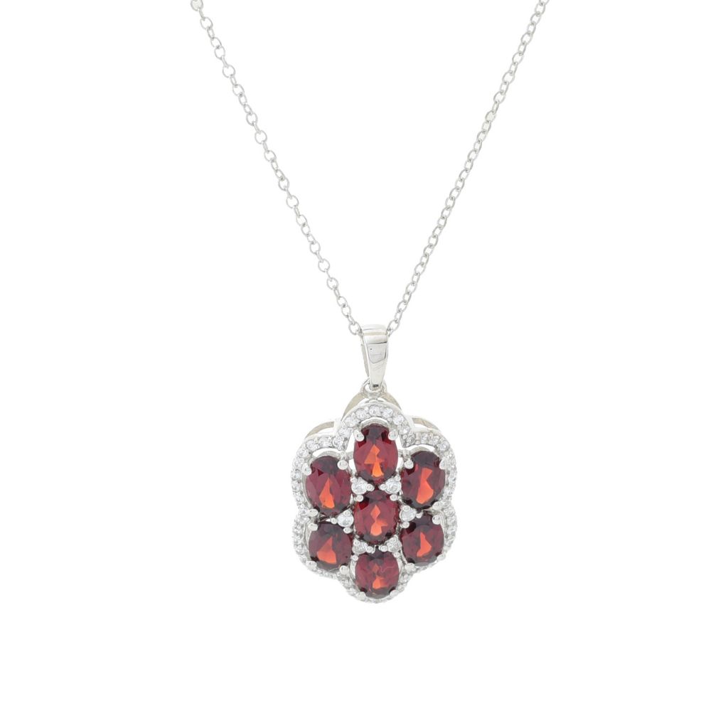 elemental-gems-4-18ctw-garnet-white-zircon-cluster-pendant-w-chain
