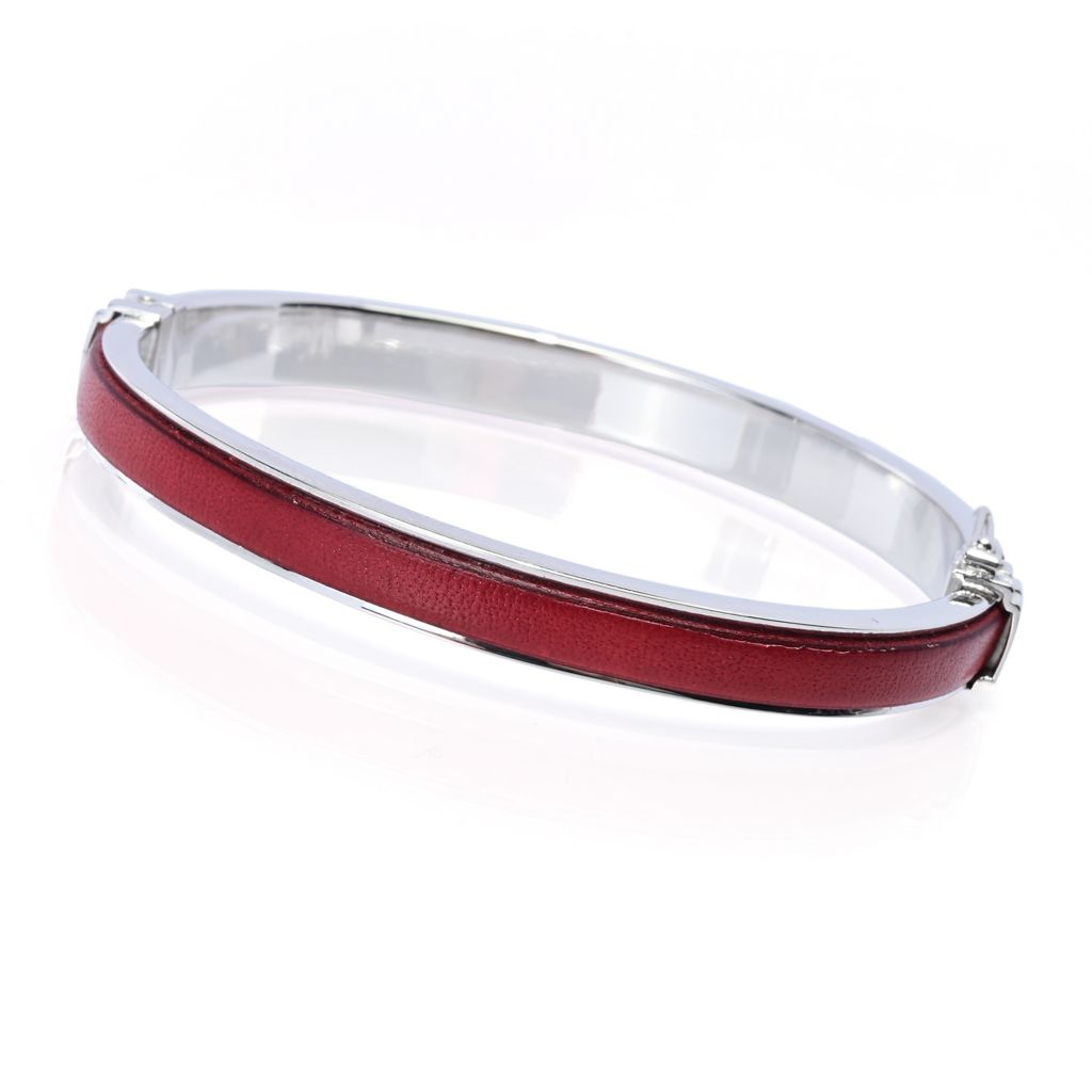 sorrento-italian-silver-genuine-leather-inset-hinged-bangle-bracelet
