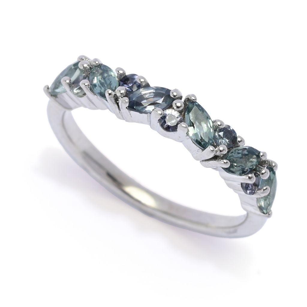 elemental-gems-platinum-plated-1-38ctw-montana-peacock-sapphire-stack-ring
