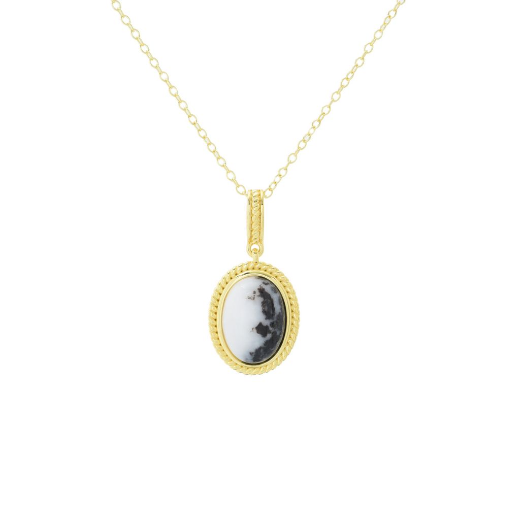 elemental-gems-14x10mm-white-buffalo-textured-pendant-w-chain