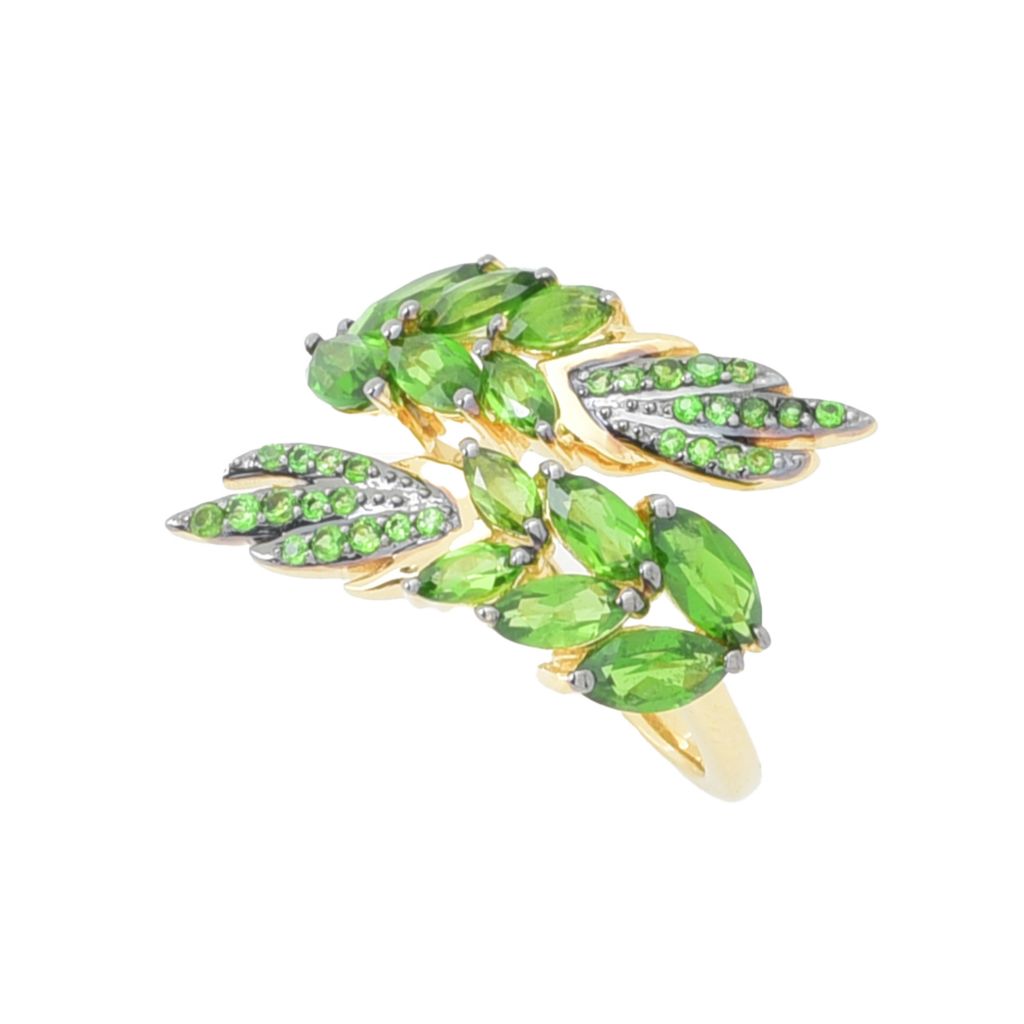 gem-treasures-3-51ctw-chrome-diopside-floral-cluster-bypass-ring