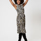 Leota Women's Sleeveless Mindy Dress in Inky Zebra White
