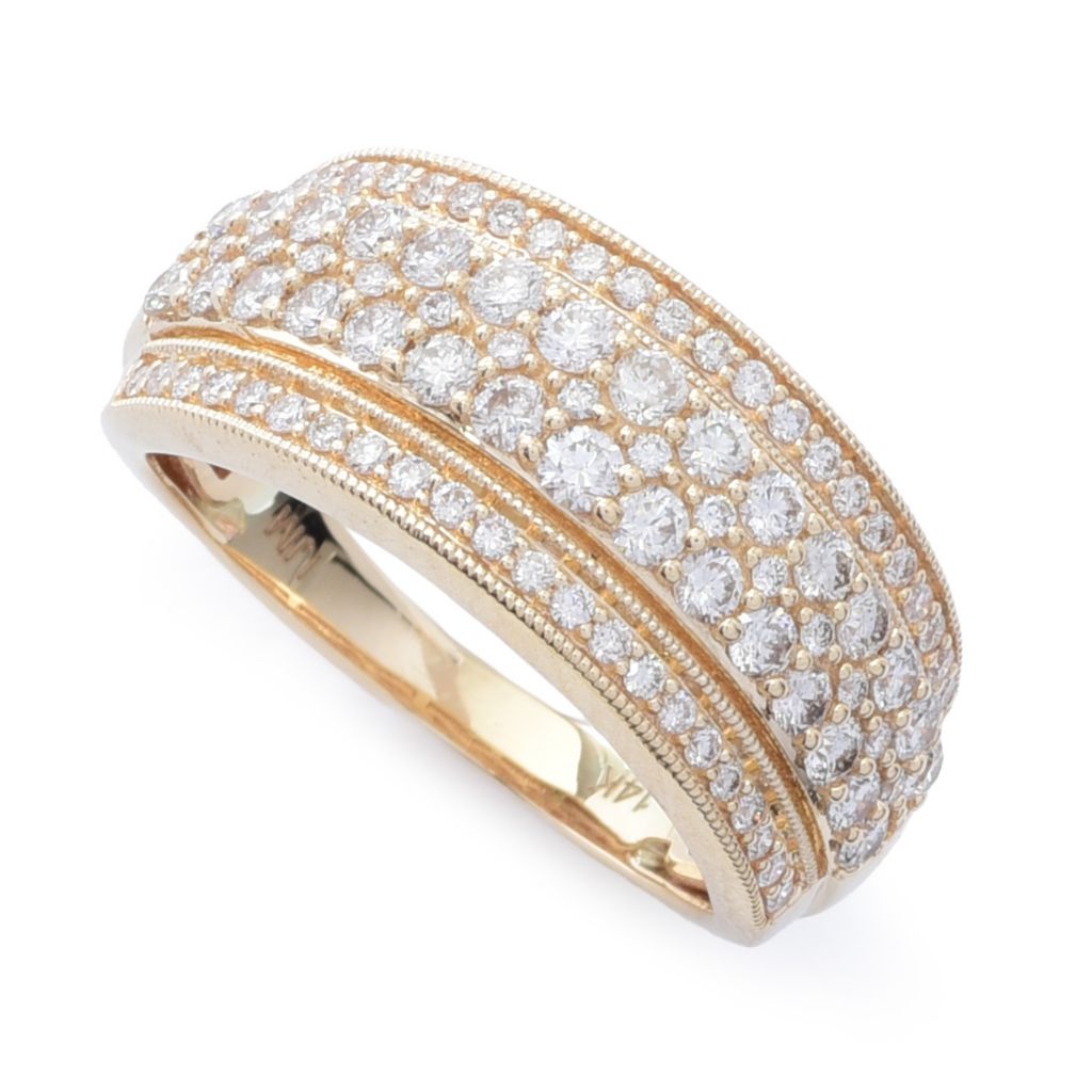 morris-david-14k-gold-1-00ctw-round-diamond-band-ring-5-2-grams