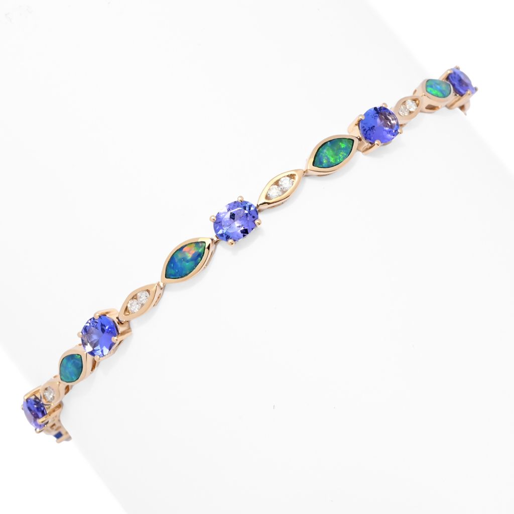 cirari-14k-gold-3-83ctw-tanzanite-diamond-inlay-opal-bracelet-7-1-grams