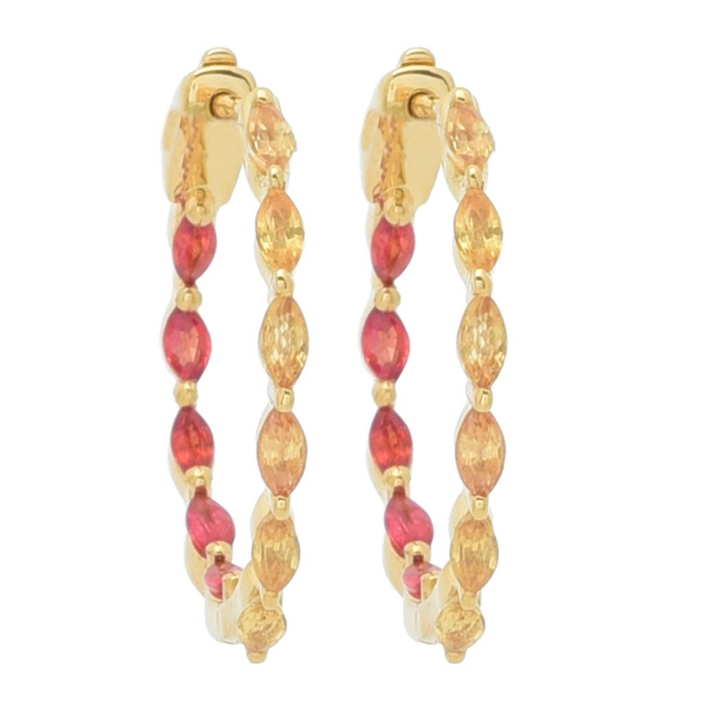gem-treasures-18k-vermeil-2-42ctw-scarlet-golden-sapphire-hoop-earrings