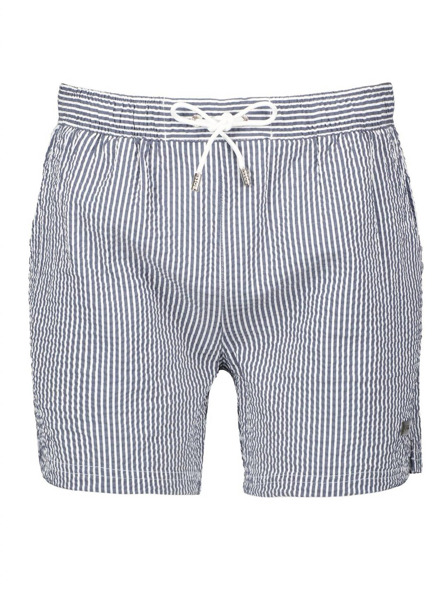 Hugo Boss - Velvetfish Striped Seersucker Swim Trunks