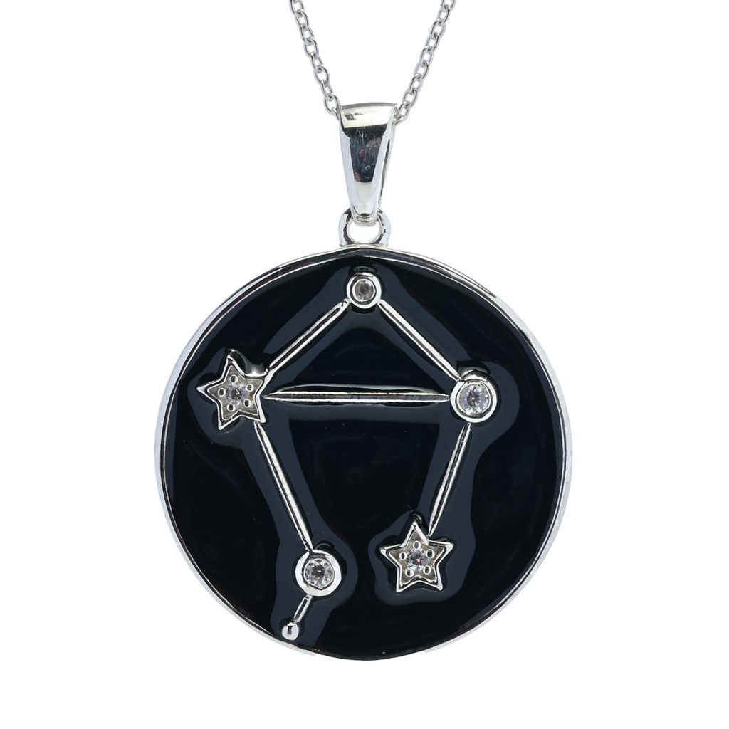 sterling-silver-choice-of-zodiac-white-zircon-black-enamel-pendant-w-chain