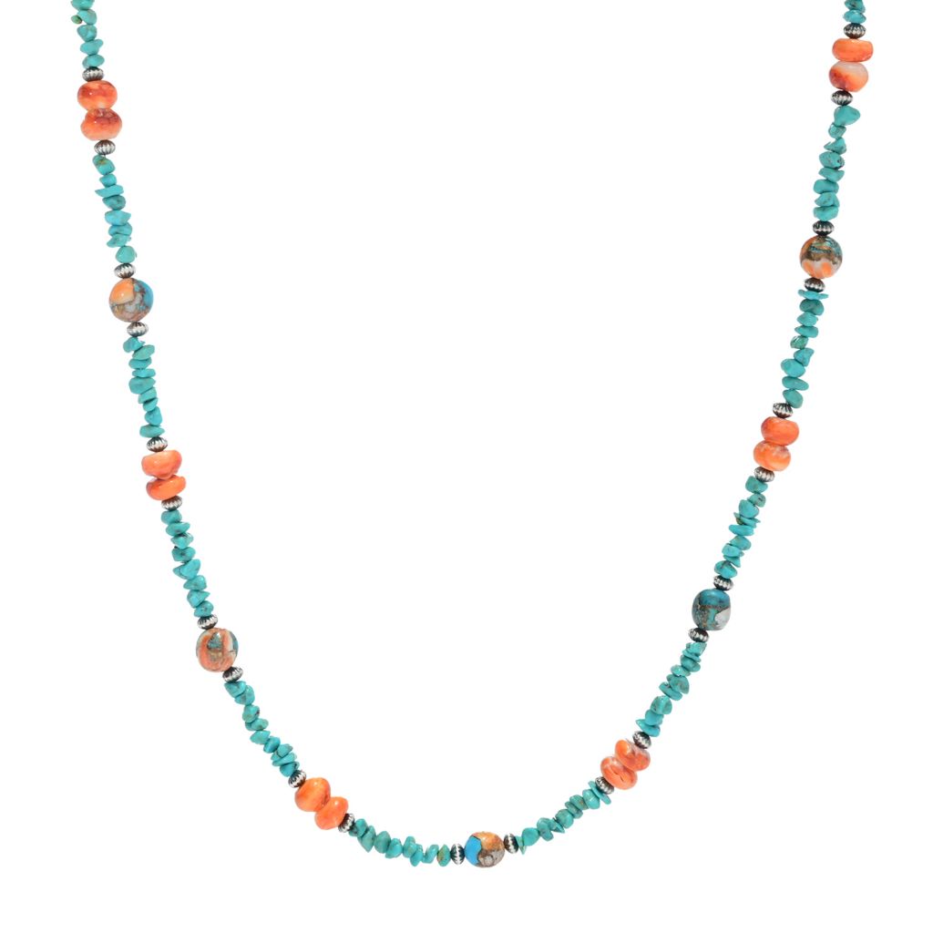 southwest-elements-kingman-turquoise-spiny-oyster-beaded-necklace