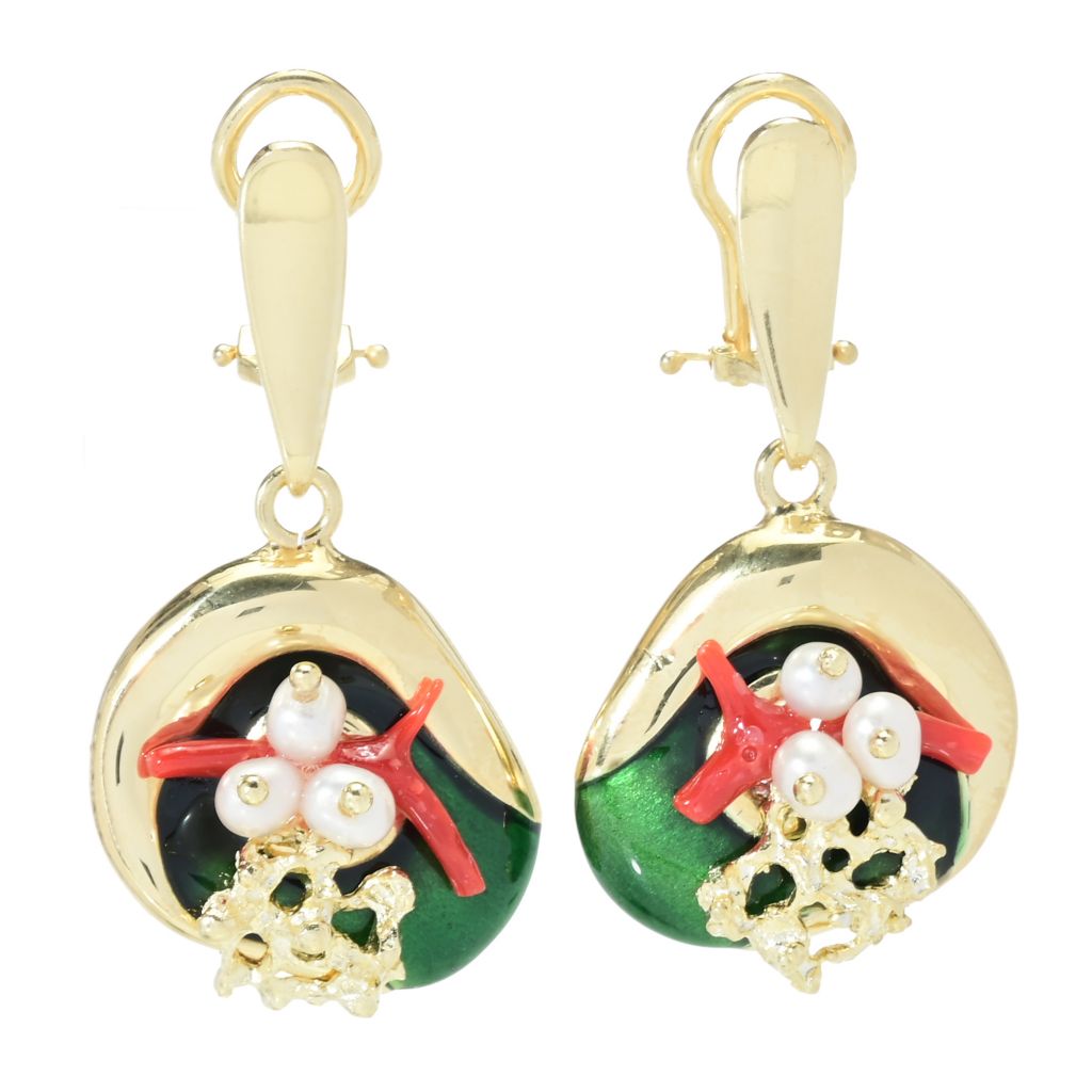 graziella-23k-gold-plated-electroform-cultured-pearl-sea-life-earrings