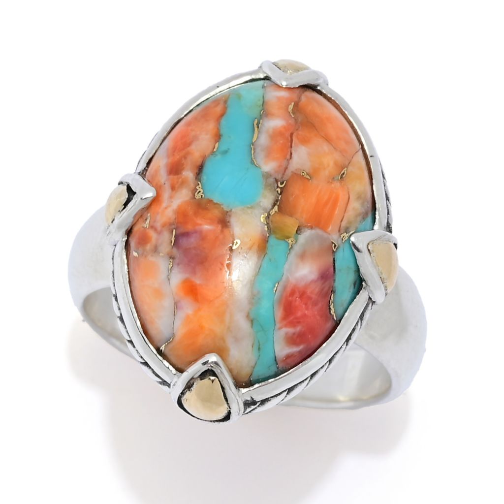 artisan-silver-by-samuel-b-18k-gold-accented-turquoise-spiny-oyster-ring