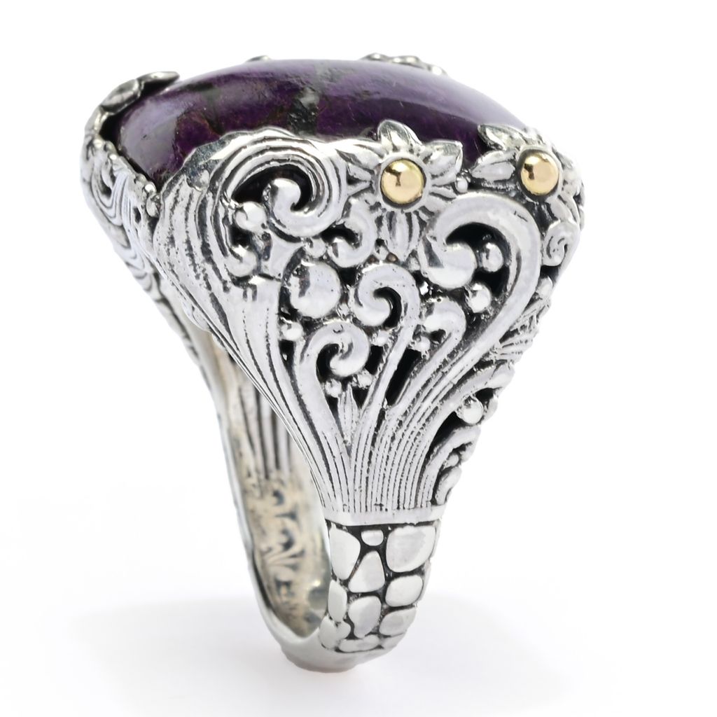 artisan-silver-by-samuel-b-18k-gold-accented-19x18mm-cushion-purpurite-ring
