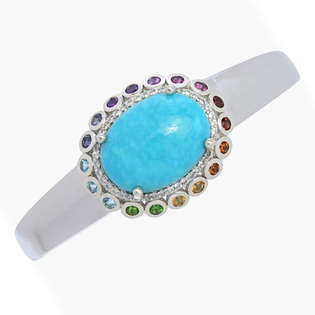gem-treasures-20x15mm-kingman-turquoise-multi-gem-halo-cuff-bracelet