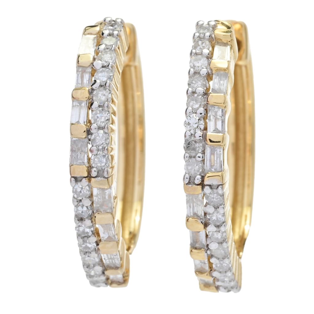 diamond-treasures-0-35ctw-tapered-baguette-round-diamond-hoop-earrings