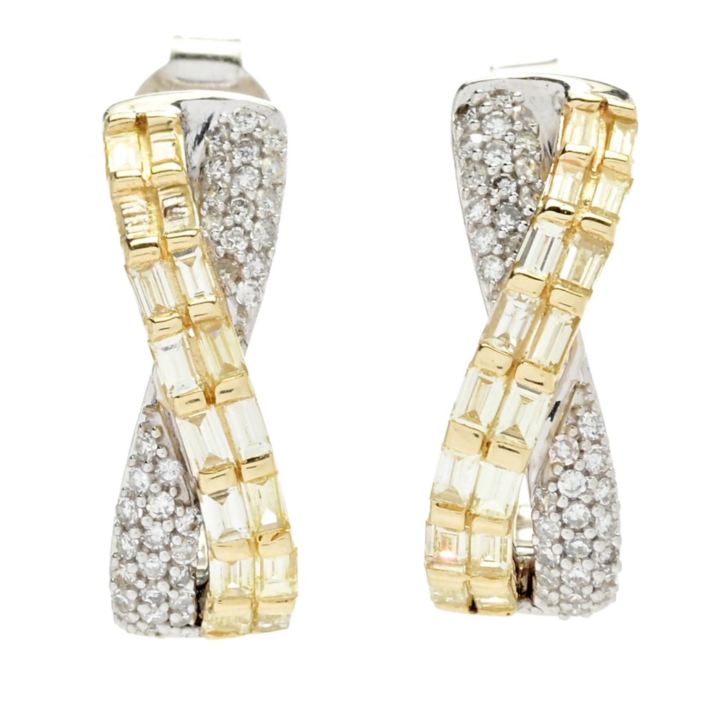 diamond-treasures-14k-two-tone-gold-1-03ctw-yellow-white-diamond-j-hoop-earrings