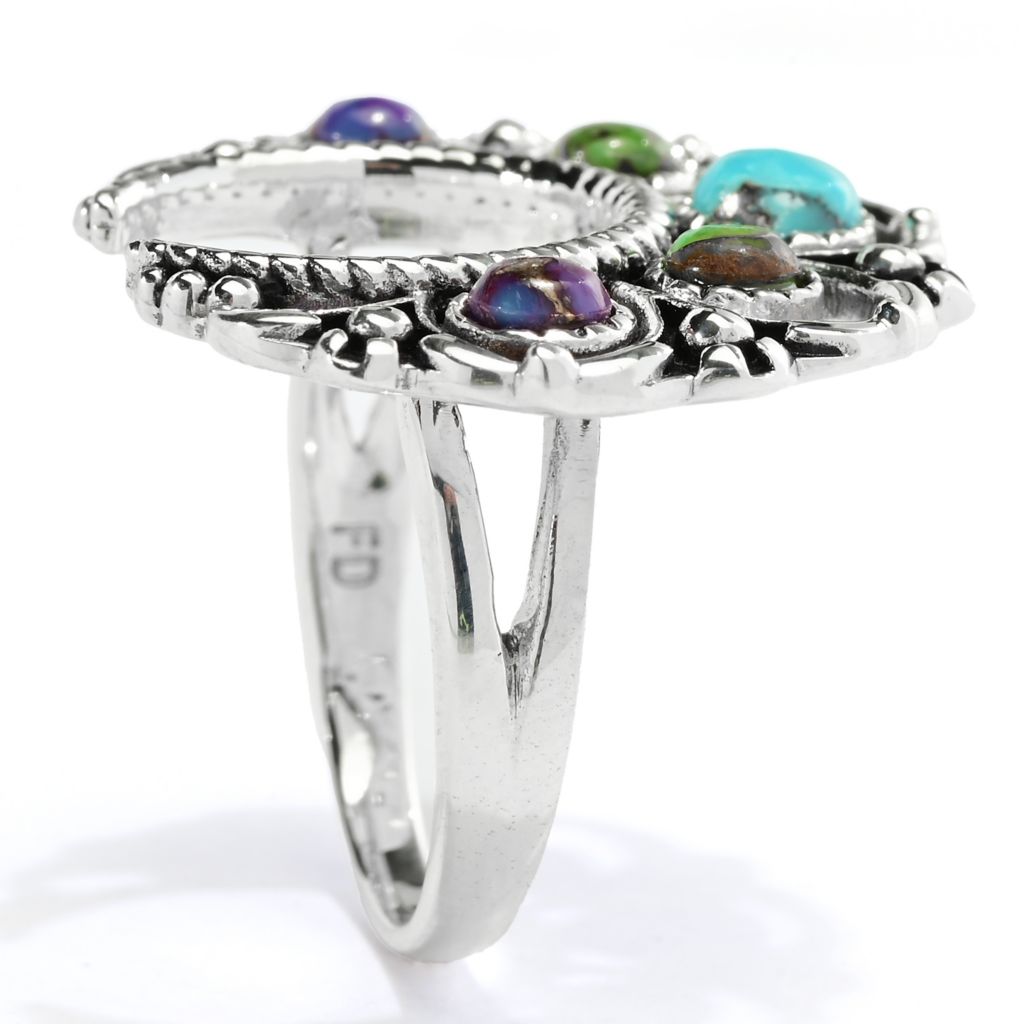 southwest-elements-sterling-silver-mohave-turquoise-squash-blossom-ring