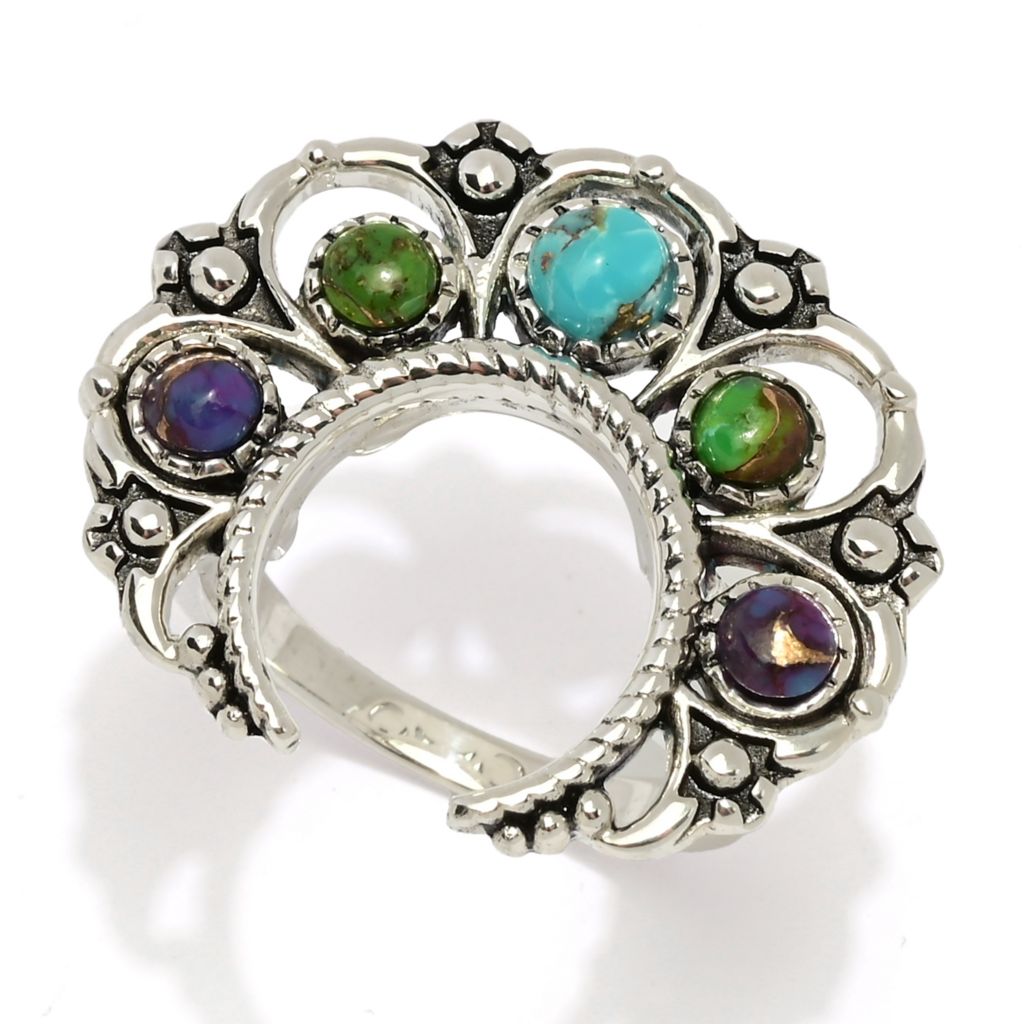 southwest-elements-sterling-silver-mohave-turquoise-squash-blossom-ring