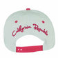 California Republic Cali White Women Pink Two Tone Snapback Flat Bill Hat Cap