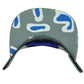 California Republic Cali Blue Bear Printed Gray White Snapback Flat Bill Hat Cap