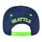 Seattle Washington Navy Two Toned Snapback Green Flat Bill Hat Cap State City