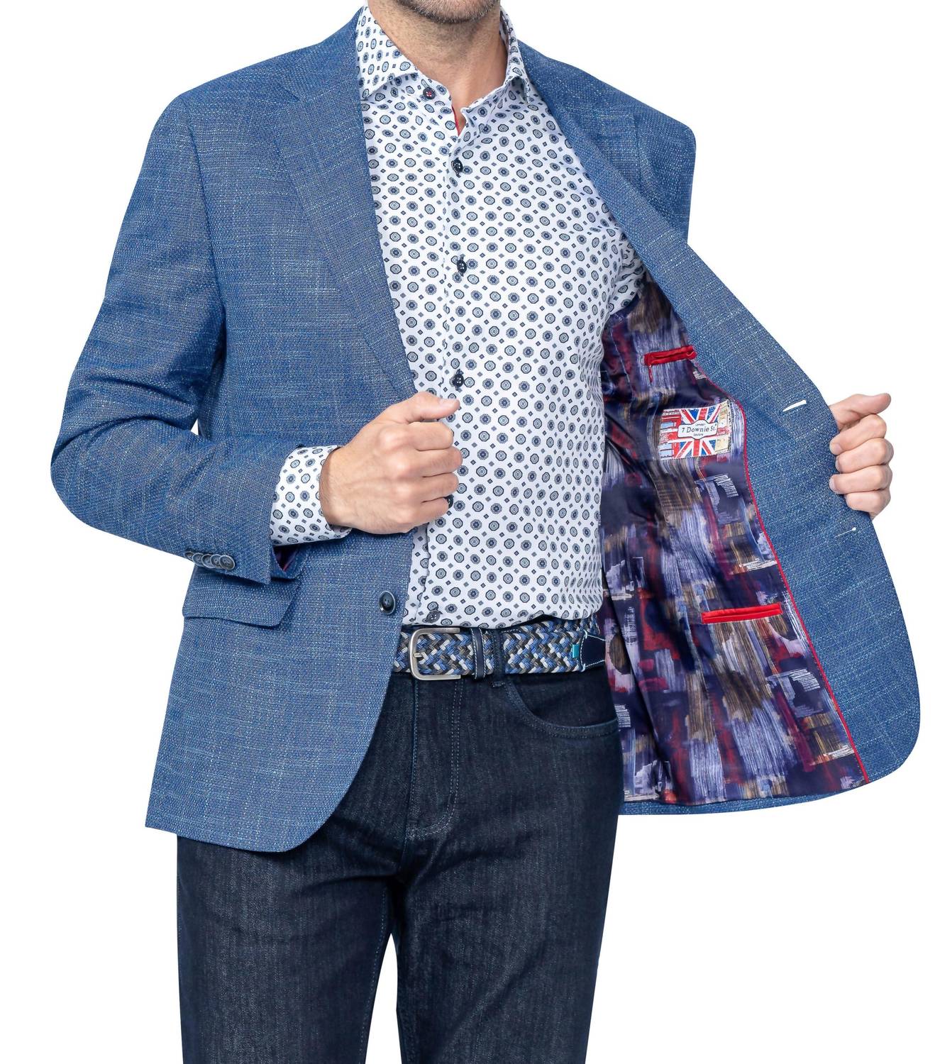 7 Downie St. - Dixon Blue Semi-Solid Blazer