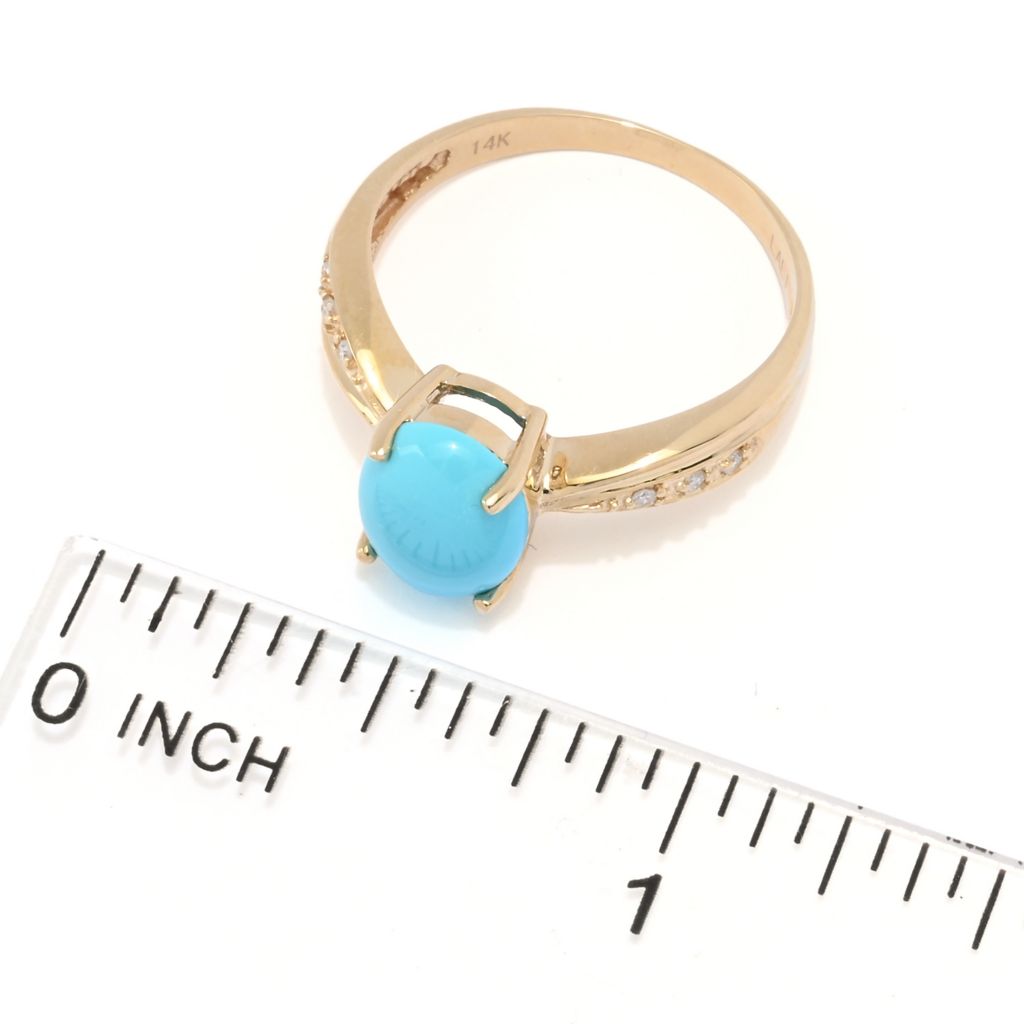 lali-jewels-14k-gold-polished-9x7mm-turquoise-diamond-ring-2-4-grams