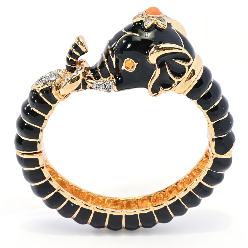 kenneth-jay-lane-22k-gold-plated-enamel-simulated-topaz-elephant-bangle-bracelet